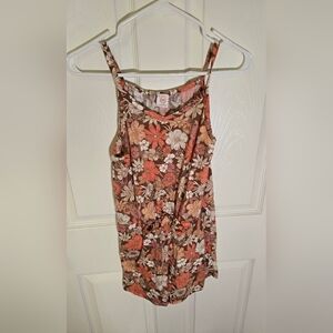 Wonder Nation Girls Floral Shorts Spagetti Strap Romper Large